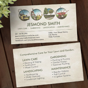 Tarjeta De Visita Servicios de jardinería - Ilustracion dibujado a m