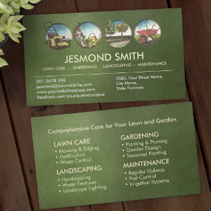 Tarjeta De Visita Servicios de jardinería - Ilustracion dibujado a m