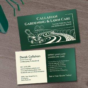 Tarjeta De Visita Servicios de jardinería y cuidado de césped