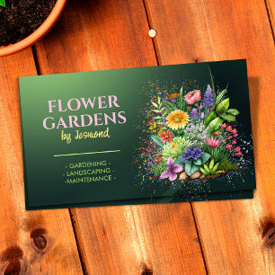 Tarjeta De Visita Servicios de jardinería y paisajismo 
