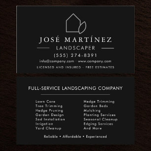 Tarjeta De Visita Servicios de Jardinería y Paisajismo de Lujo