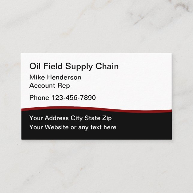 Tarjeta De Visita Servicios de la fuente del campo petrolífero (Anverso)