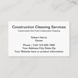 Tarjeta De Visita Servicios de la limpieza de la construcción