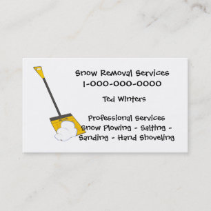 Tarjeta De Visita Servicios de la retirada de la nieve