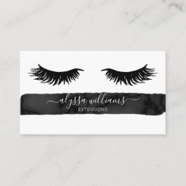 Tarjeta De Visita Servicios de Lash Elegante Minimal Negro