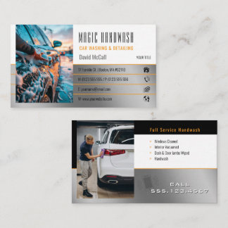 Tarjeta De Visita Servicios de lavado a mano | Lavado de autos