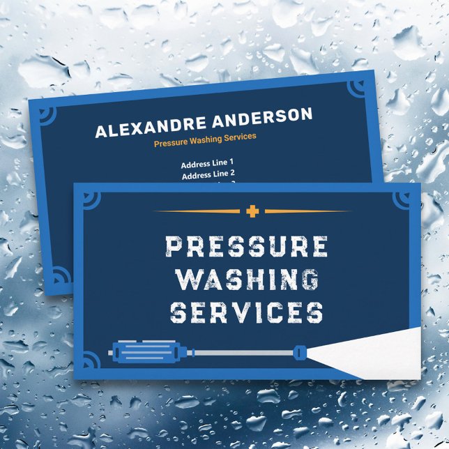 Tarjeta De Visita Servicios de lavado de presión (Pressure Washing Services Business Card)