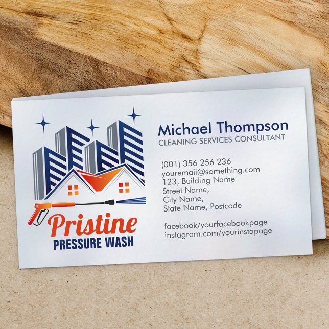 Tarjeta De Visita Servicios de lavado de presión (Subido por el creador)