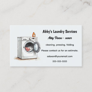 Tarjeta De Visita Servicios de lavandería editables