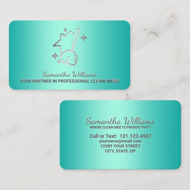 Tarjeta De Visita Servicios de limpieza (Anverso / Reverso)
