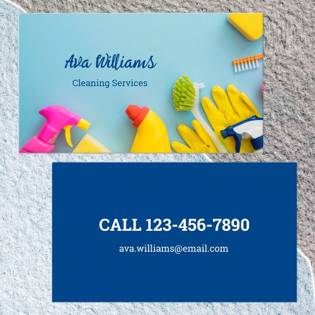 Tarjeta De Visita Servicios de limpieza (Cleaning Services Business Cards)