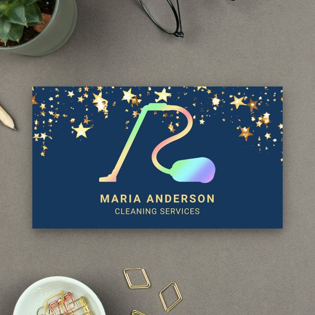 Tarjeta De Visita Servicios de Limpieza Aspiradora Arcoíris Confeti (Subido por el creador)