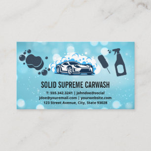 Tarjeta De Visita Servicios de limpieza automática de lavado de coch