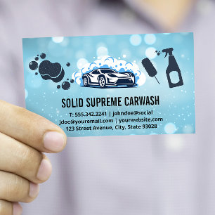 Tarjeta De Visita Servicios de limpieza automática de lavado de coch