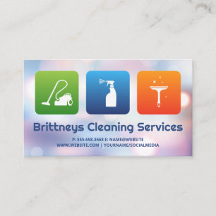 Tarjeta De Visita Servicios de limpieza   Blue Collar Janitorial