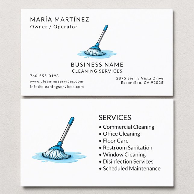Tarjeta De Visita Servicios de Limpieza Comercial (Subido por el creador)