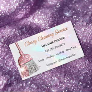Tarjeta De Visita Servicios de limpieza con clase