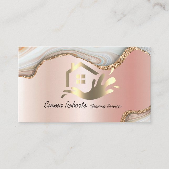 Tarjeta De Visita Servicios de limpieza confiables profesionales (Anverso)