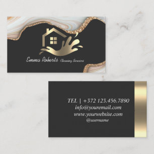 Tarjeta De Visita Servicios de limpieza confiables profesionales