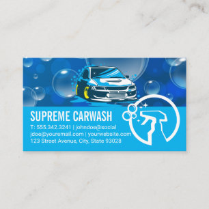 Tarjeta De Visita Servicios de limpieza de automóviles Burbujas