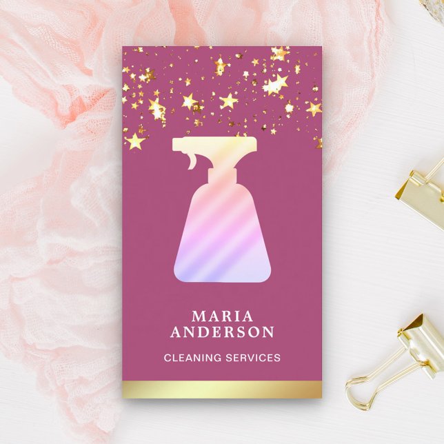 Tarjeta De Visita Servicios de limpieza de botellas de pulverización (Subido por el creador)