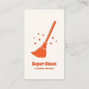 Tarjeta De Visita Servicios de limpieza de casa de mucama retro auda