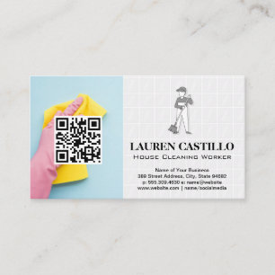 Tarjeta De Visita Servicios de limpieza de casas   Análisis QR