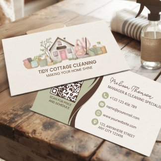 Tarjeta De Visita Servicios de limpieza de casas con acuarela modern