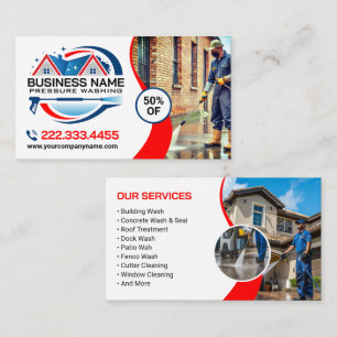 Tarjeta De Visita Servicios de Limpieza de Casas con Lavado a Presió