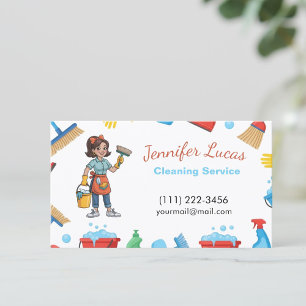 Tarjeta De Visita Servicios de limpieza de casas de personalizado