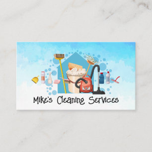 Tarjeta De Visita Servicios de limpieza de casas Herramientas   Cria