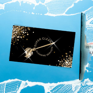 Tarjeta De Visita Servicios de limpieza de casas Modern Maid Sparkle