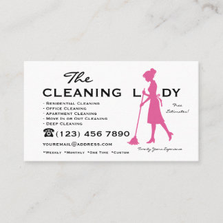 Tarjeta De Visita Servicios de Limpieza de Casas The Cleaning Lady
