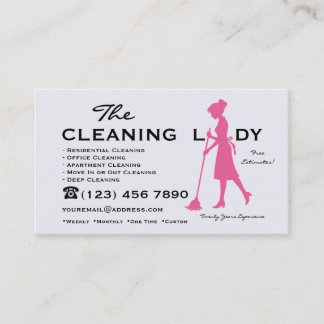 Tarjeta De Visita Servicios de Limpieza de Casas The Cleaning Lady
