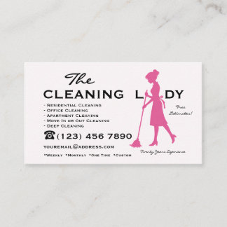 Tarjeta De Visita Servicios de Limpieza de Casas The Cleaning Lady
