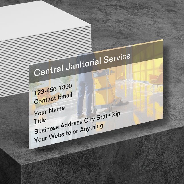 Tarjeta De Visita Servicios de limpieza de conserjería de edificios  (Subido por el creador)