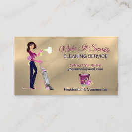 Tarjeta De Visita Servicios de limpieza de doncellas de Personalizad