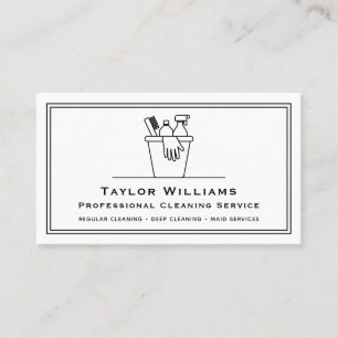 Tarjeta De Visita Servicios De Limpieza De La Casa De Gobierno Negra