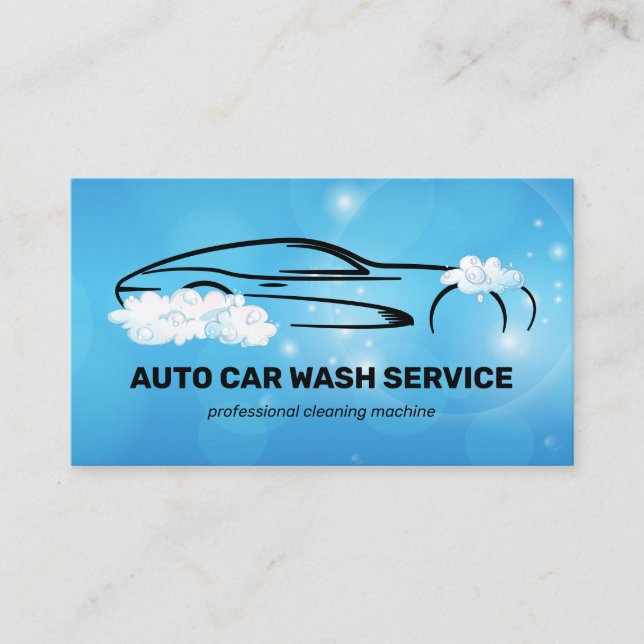Tarjeta De Visita Servicios de limpieza de lavado de autos (Anverso)
