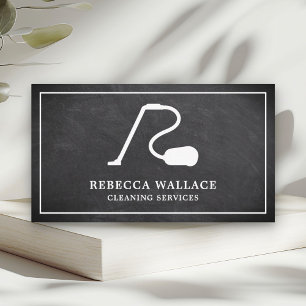 Tarjeta De Visita Servicios de limpieza de limpiabotas blancas de pi