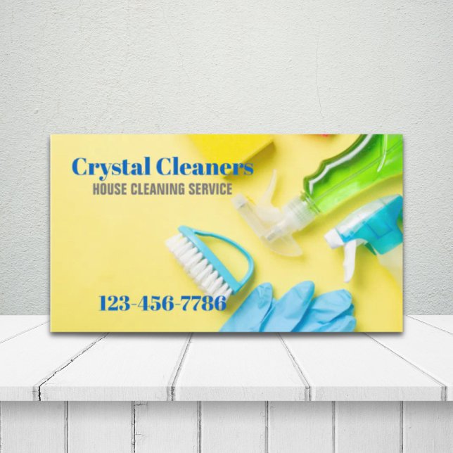 Tarjeta De Visita Servicios de limpieza de mantenimiento de la casa  (Office Janitorial Housekeeping Cleaning Services Business Card)