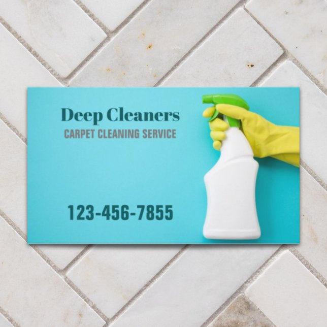 Tarjeta De Visita Servicios de limpieza de mantenimiento de la casa  (Office Janitorial Housekeeping Cleaning Services Business Card)