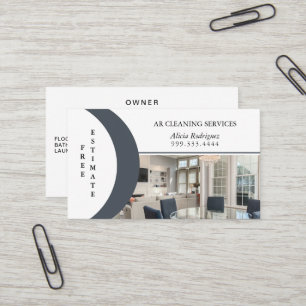Tarjeta De Visita Servicios de limpieza de mantenimiento Dos fotos