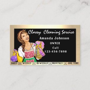 Tarjeta De Visita Servicios de limpieza de oficina de la casa clási