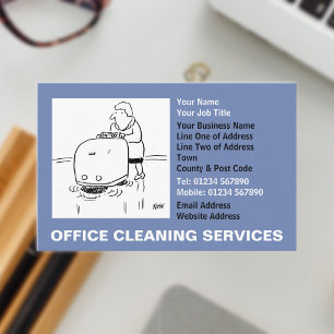 Tarjeta De Visita Servicios de Limpieza de Oficinas Dibujos Animados