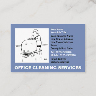 Tarjeta De Visita Servicios de Limpieza de Oficinas Dibujos Animados