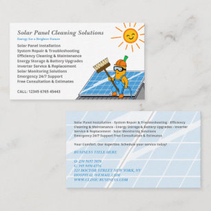 Tarjeta De Visita Servicios de Limpieza de Paneles Solares