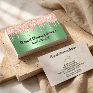 Tarjeta De Visita Servicios de limpieza de rosas de lujo Elegant Mai