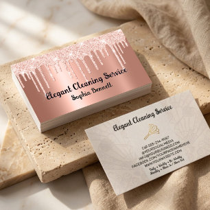 Tarjeta De Visita Servicios de limpieza de rosas de lujo Elegant Mai