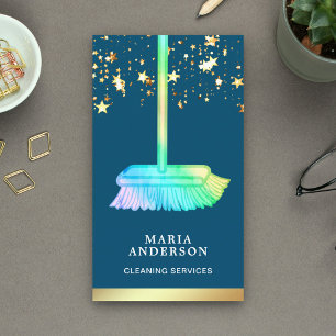 Tarjeta De Visita Servicios de limpieza de salas de arco iris de Con
